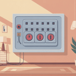 ancien tableau électrique avec fusible à côté d’un tableau moderne illustration vectorielle