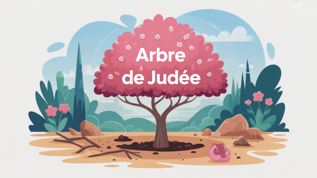 arbre de judée inconvénients dans le jardin, illustration vectorielle