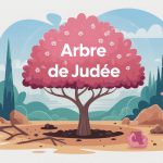 arbre de judée inconvénients dans le jardin, illustration vectorielle