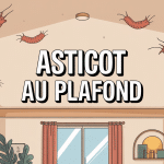Illustration asticot au plafond dans une maison