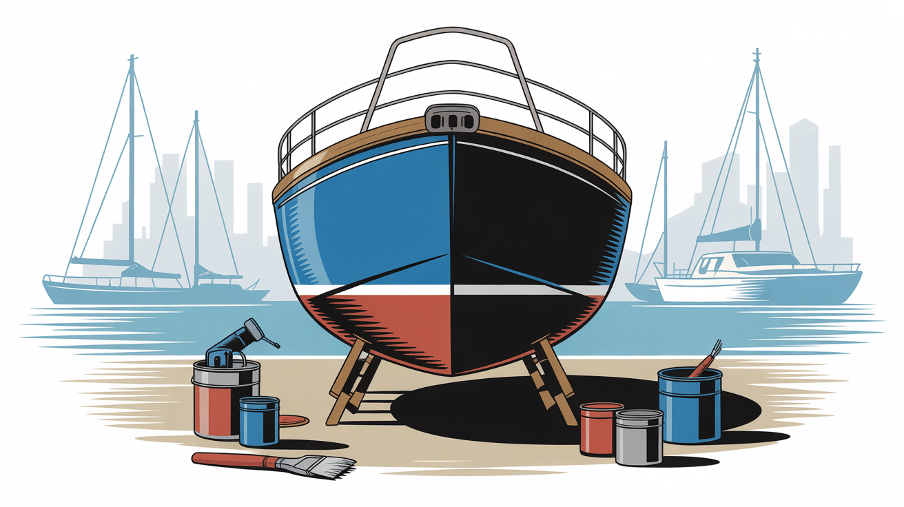 bateau peinture coque illustration port outils