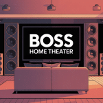 boss home theater installé dans un salon moderne