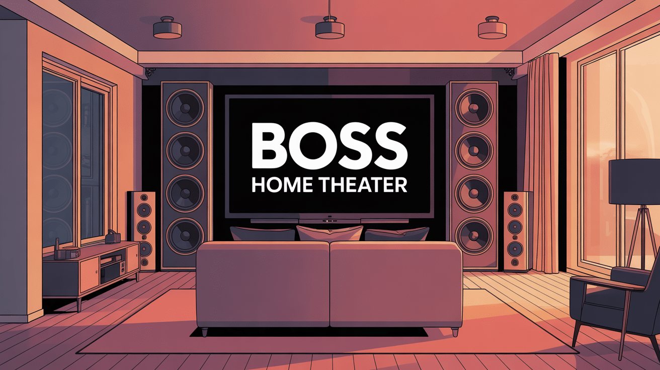 boss home theater installé dans un salon moderne