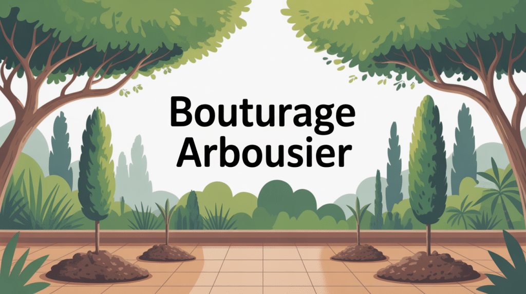 bouturage arbousier illustration vectorielle jardin