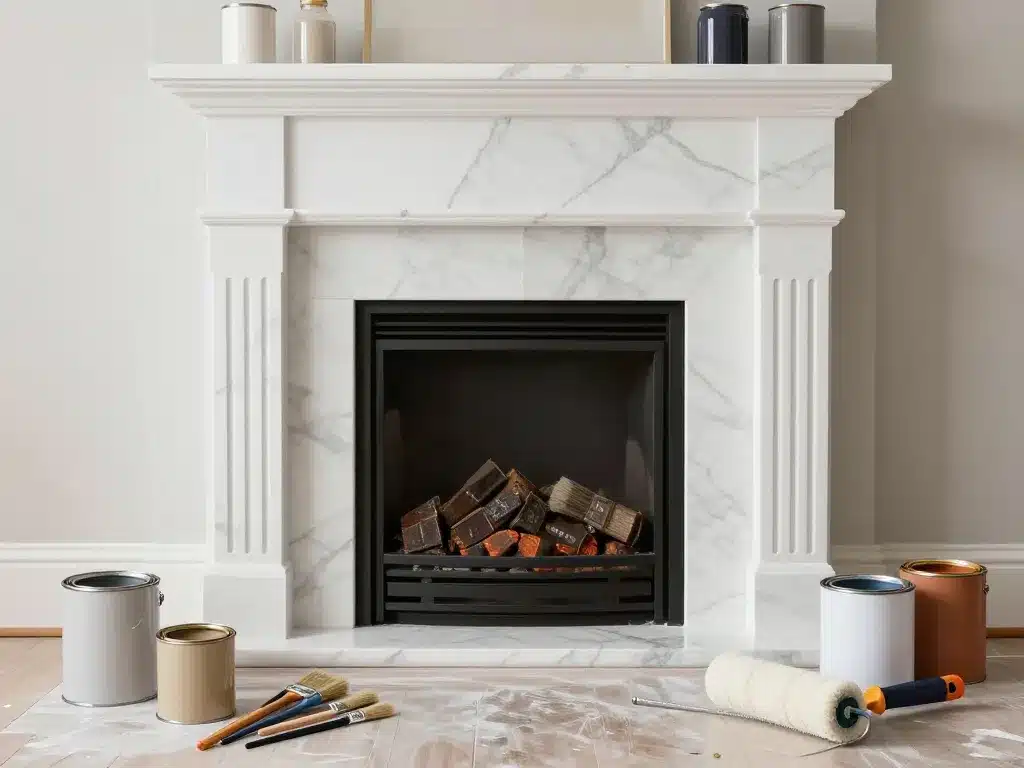 appliquer peinture sur marbre cheminée visuel