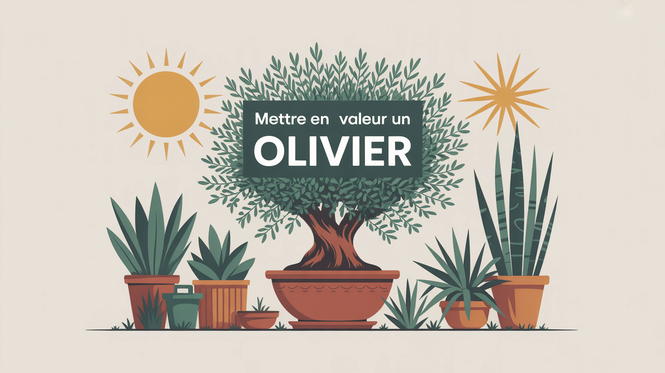 comment mettre en valeur un olivier illustration jardin ou terrasse méditerranéen
