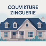 illustration couverture zinguerie toit avec éléments zinc