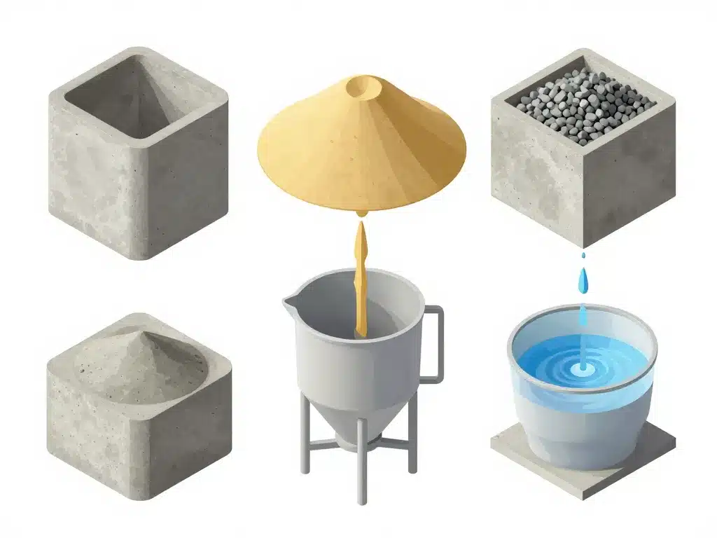 Visuel calcul quantites dosage beton ciment sable gravier