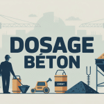 Visuel vectoriel dosage beton sur chantier avec outils