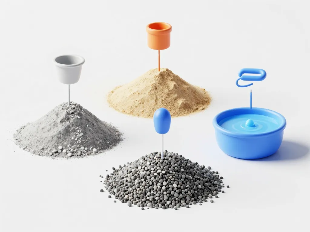 Schema des proportions dosage beton en piles ingredients