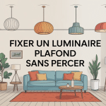 fixer luminaire plafond sans percer dans un intérieur moderne
