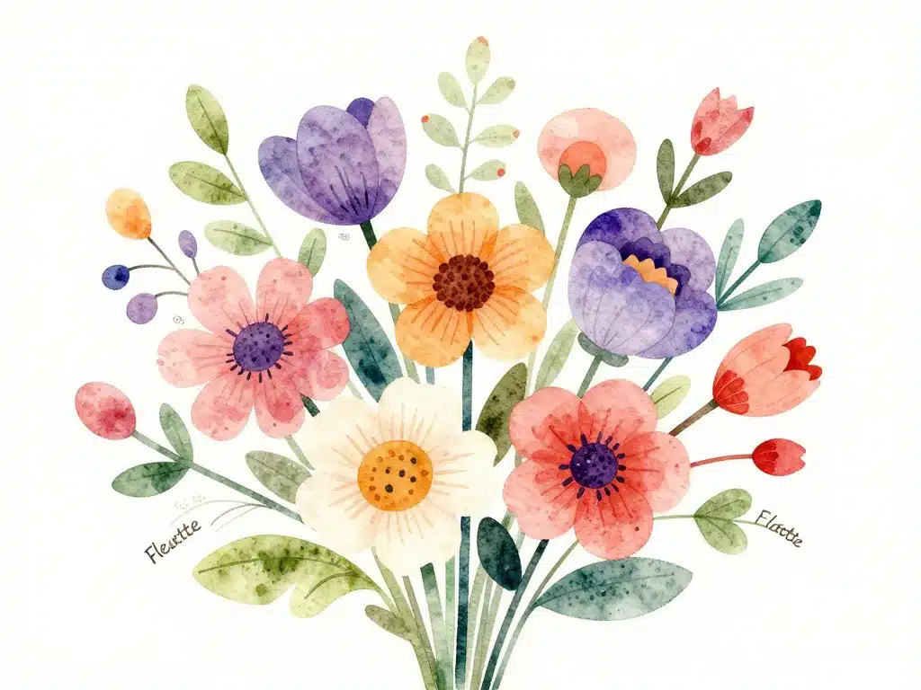 bouquet créatif prénoms fleurs en ette