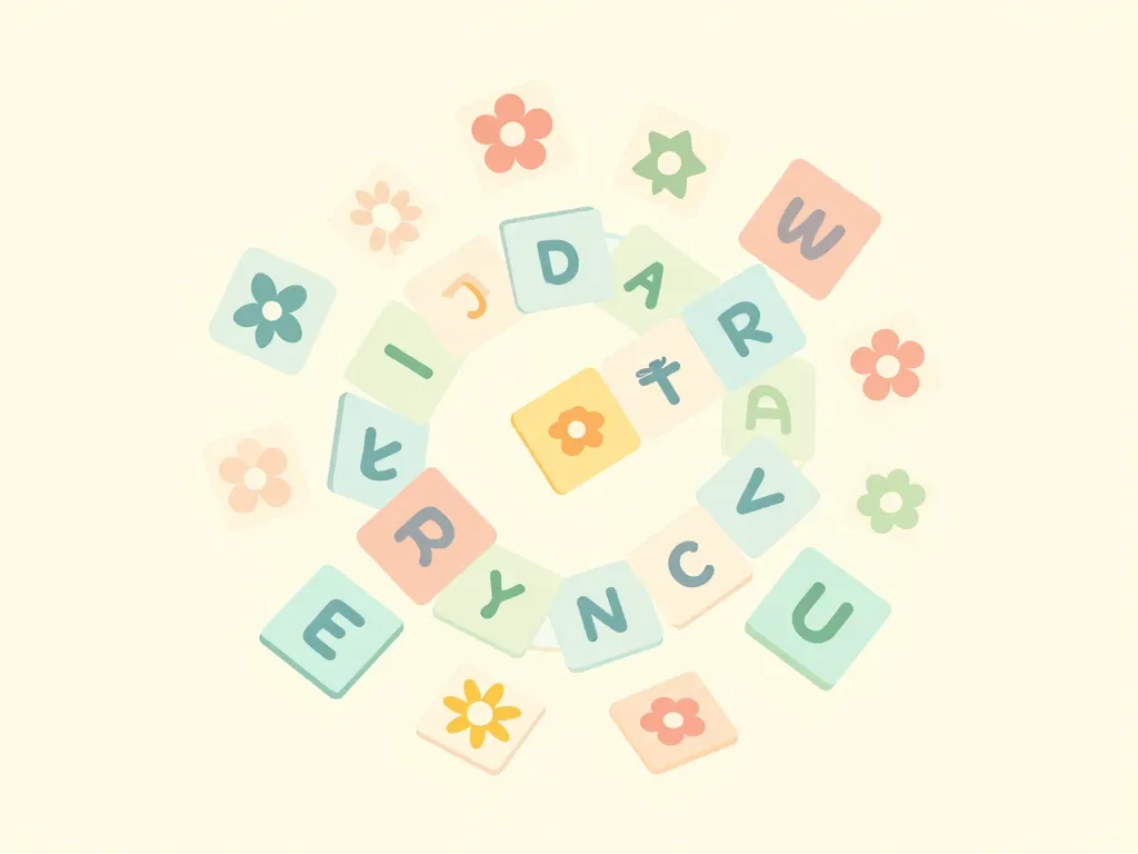 concept jeux de lettres fleur en ette visuel