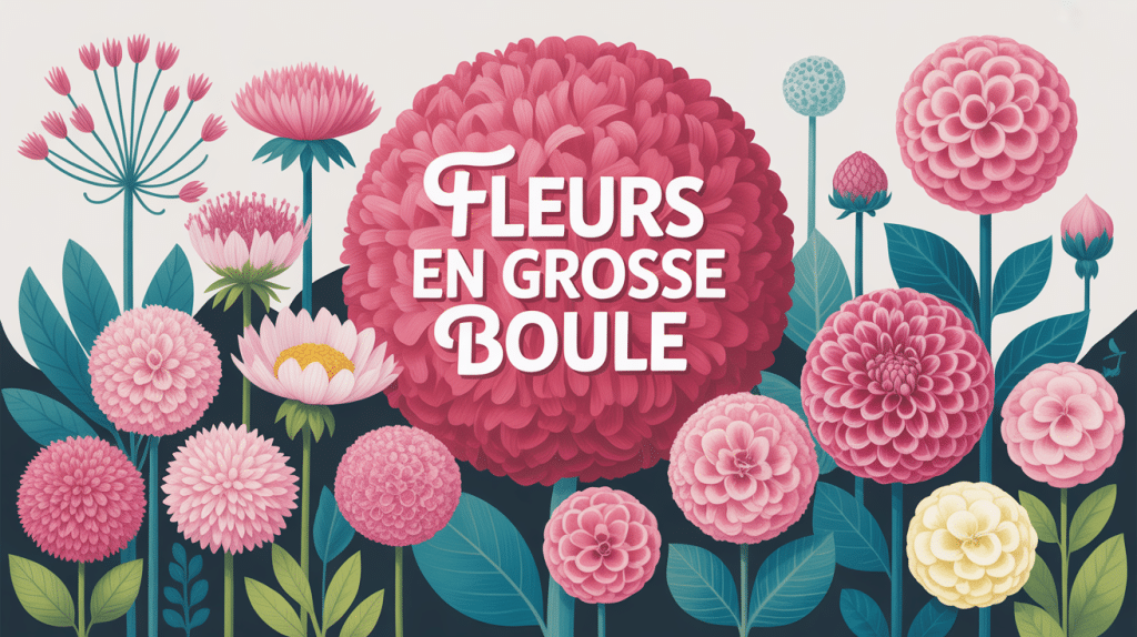 illustration jardin fleurs grosse boule hortensias alliums dahlias pivoines