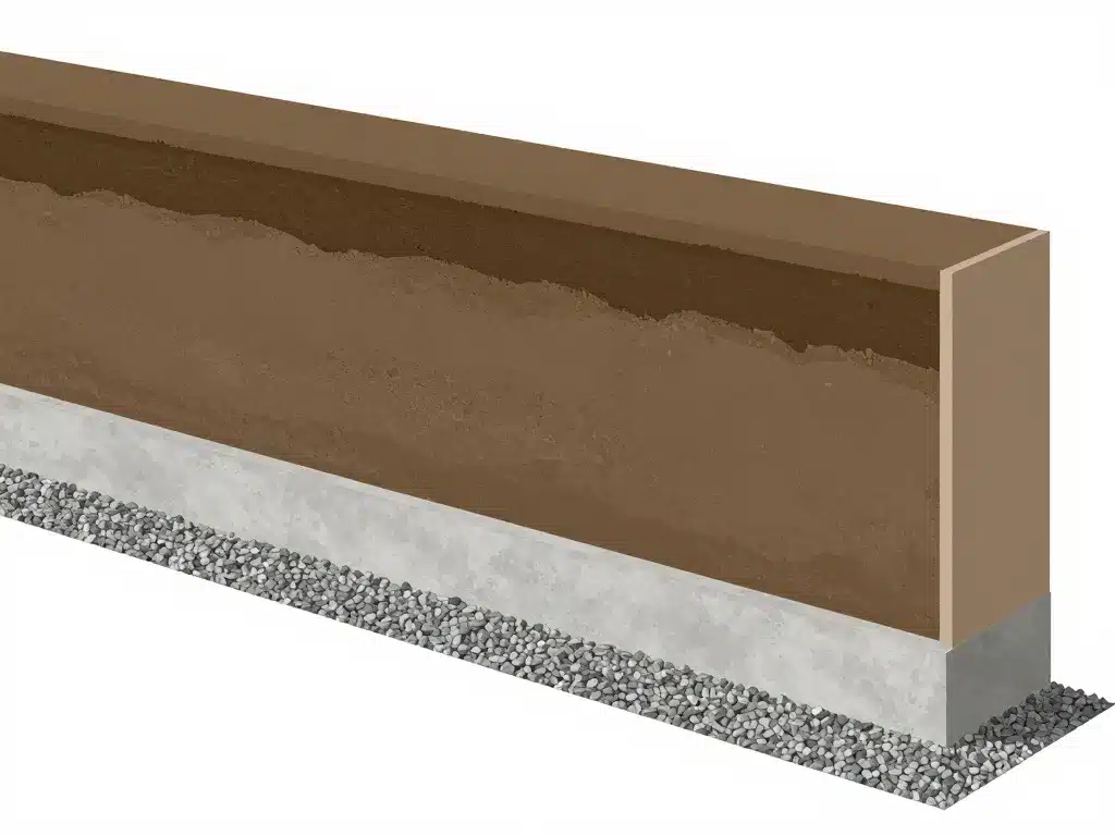 schéma fondation mur soutenement 2m coupe