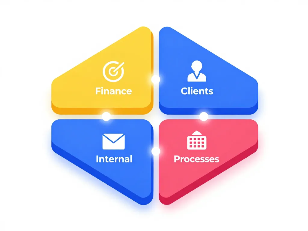 diagramme four dimensions organisation stratégique