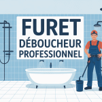 illustration furet deboucheur professionnel salle de bain évier douche wc