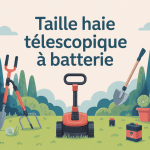 illustration guide taille haie télescopique à batterie jardin
