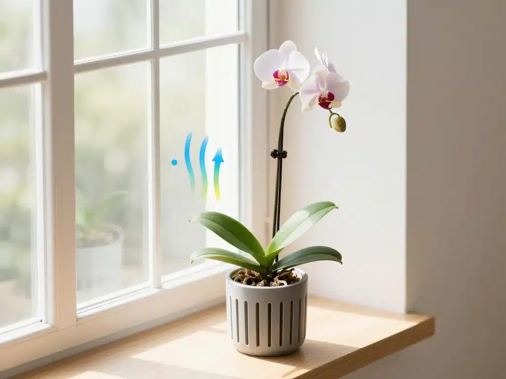 noble dendrobium bien placé près d'une fenêtre en intérieur