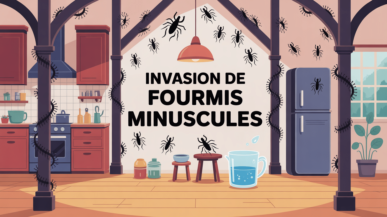 invasion fourmis minuscules maison cuisine illustration