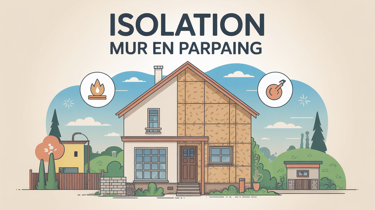 illustration isoler un mur en parpaing, maison, économie d'énergie