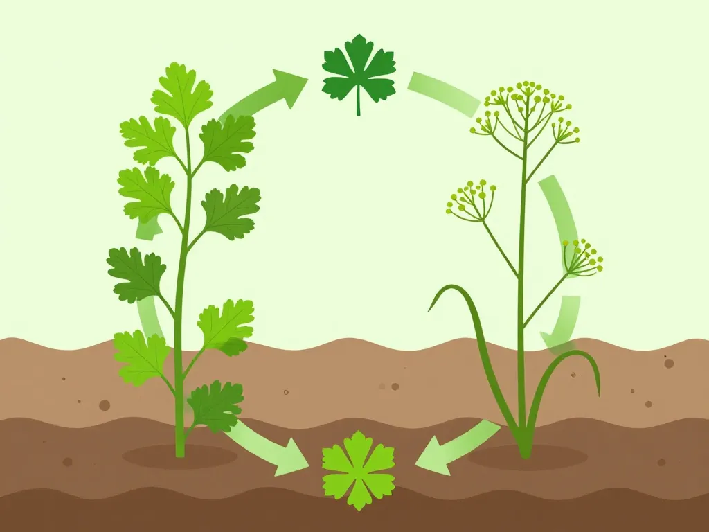 Le persil repousse t il l'année suivante cycle de vie diagramme