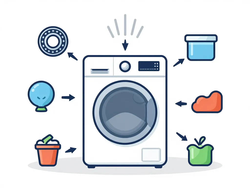 machine à laver bruit marteau piqueur schéma causes courantes