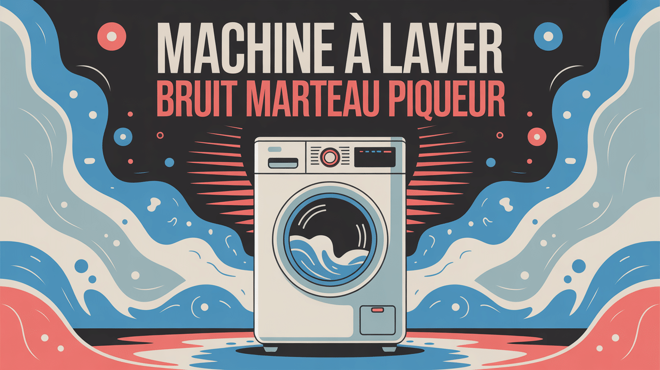 machine à laver bruit marteau piqueur sur fond vibrant ondes sonores