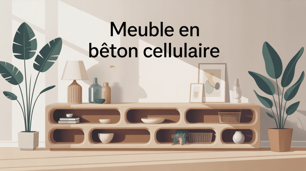meuble en beton cellulaire contemporain sur mesure