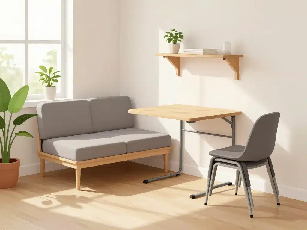 meuble pour studio canapé convertible et table gain de place