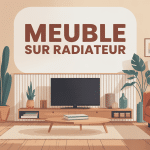 meuble sur radiateur intégré dans un salon moderne chaleureux