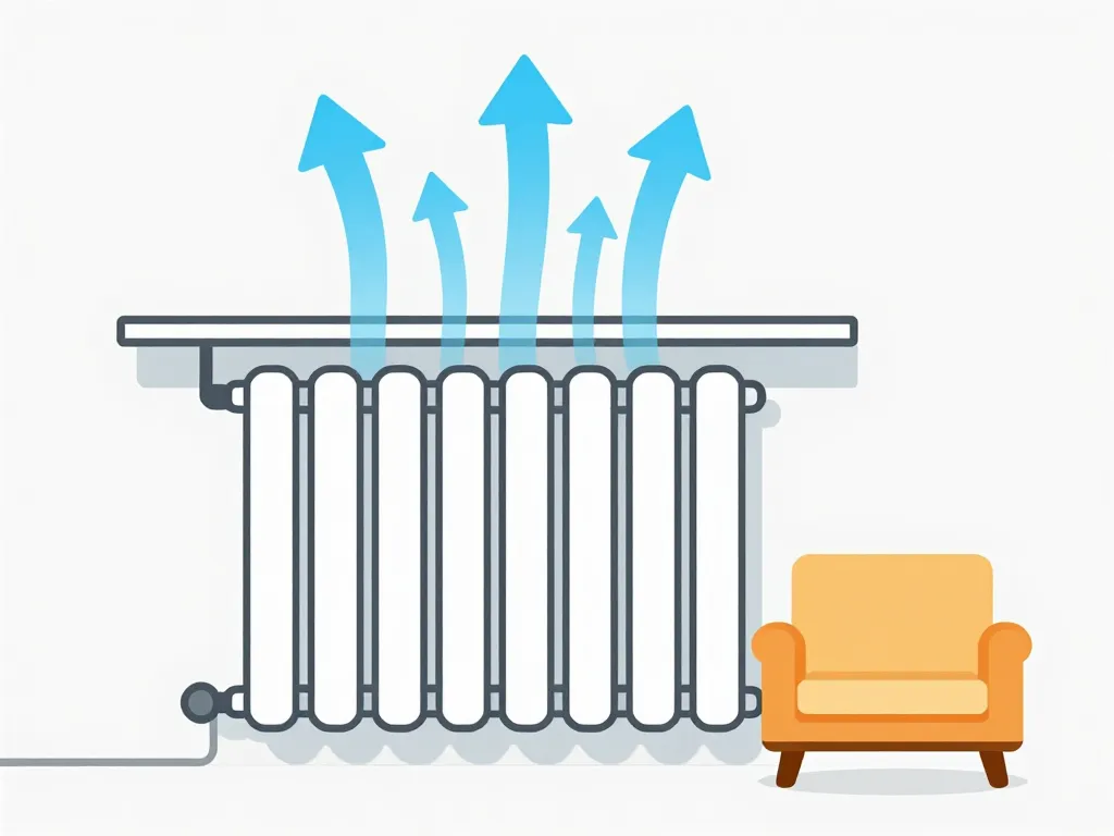 schéma circulation air meuble sur radiateur design intelligent
