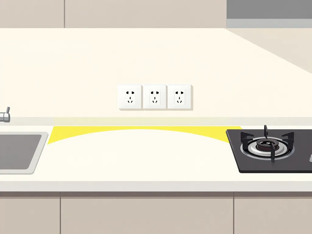 schéma sécurité prise cuisine plan de travail