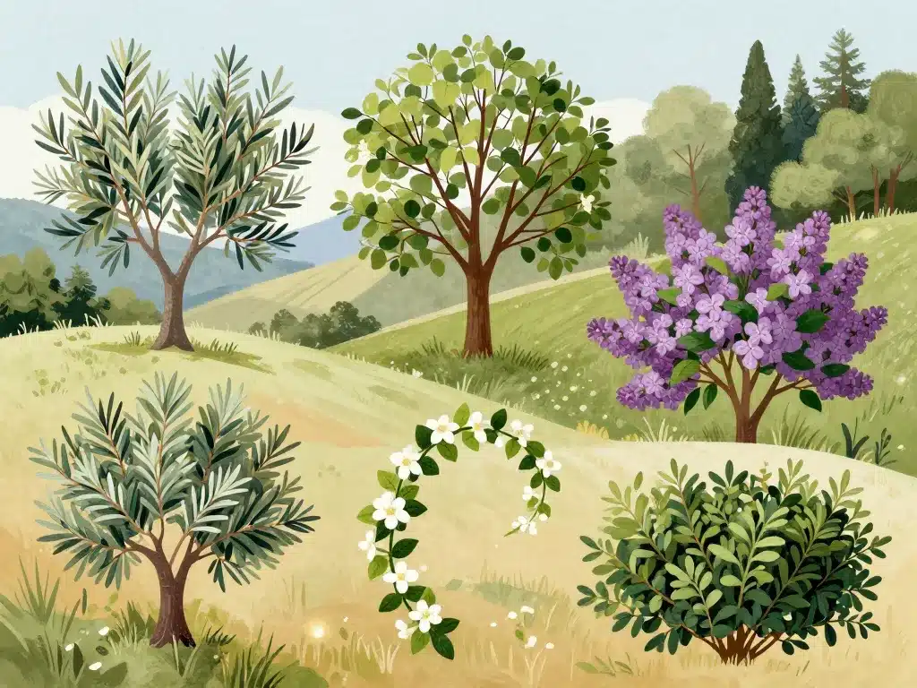 oleaceae family principaux genres espèces illustration