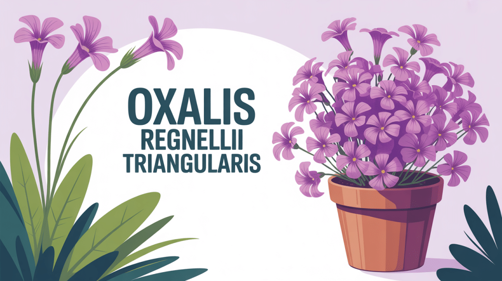 oxalis regnellii triangularis en pot, feuillage papillon, fleurs délicates