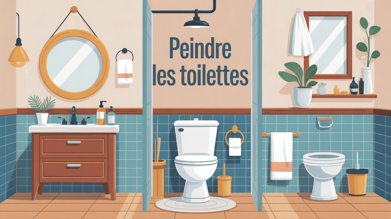 Illustration peindre des toilettes relooking moderne