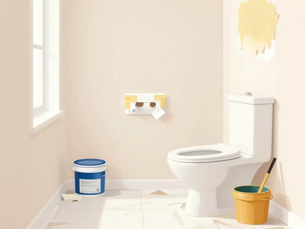 Préparation peindre des toilettes protection et nettoyage