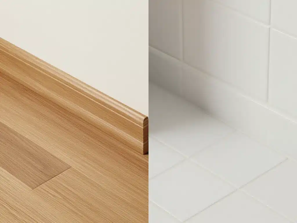 Diagramme plinthe bois ou carrelage selon la pièce