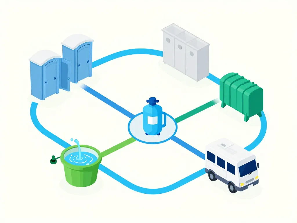 plomberie event schéma composants sanitaires mobiles