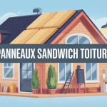 illustration pose panneau sandwich toiture isolation et charpente