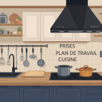 illustration de prises cuisine plan de travail moderne