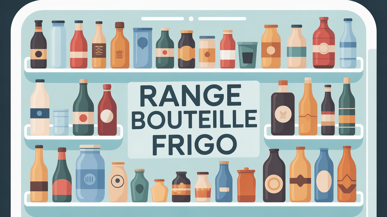 Range bouteille frigo organisé boissons modernes