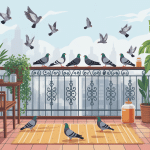recette de grand-mère pour faire fuir les pigeons illustration balcon
