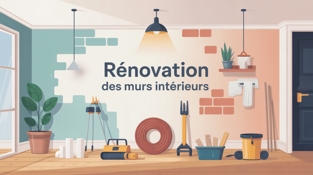 illustration moderne rénovation des murs intérieurs