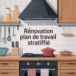 illustration moderne renover plan de travail stratifié cuisine