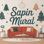 Salon déco Noël avec sapin mural créatif