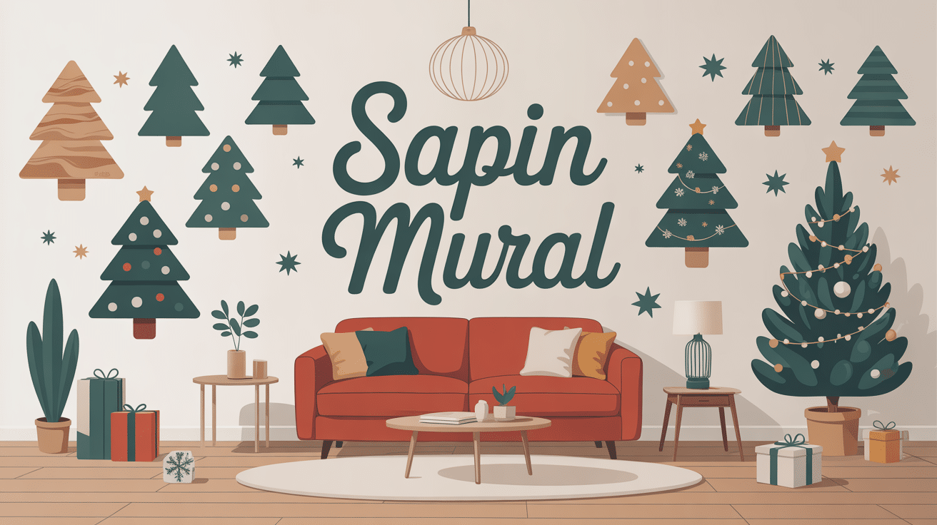 Salon déco Noël avec sapin mural créatif