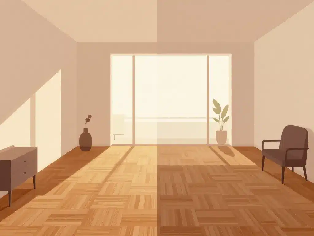 Sens pour poser le parquet et effet esthétique sur l'espace intérieur