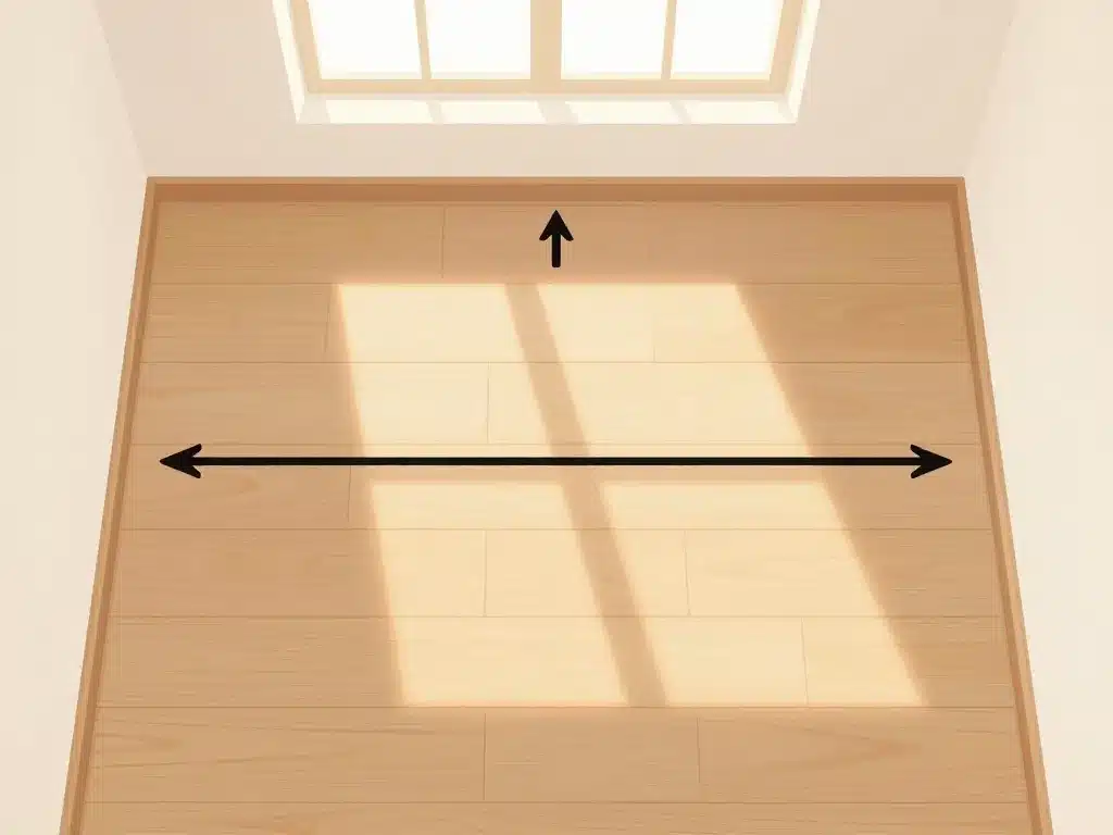 Schéma sens pour poser le parquet selon la lumière et la longueur