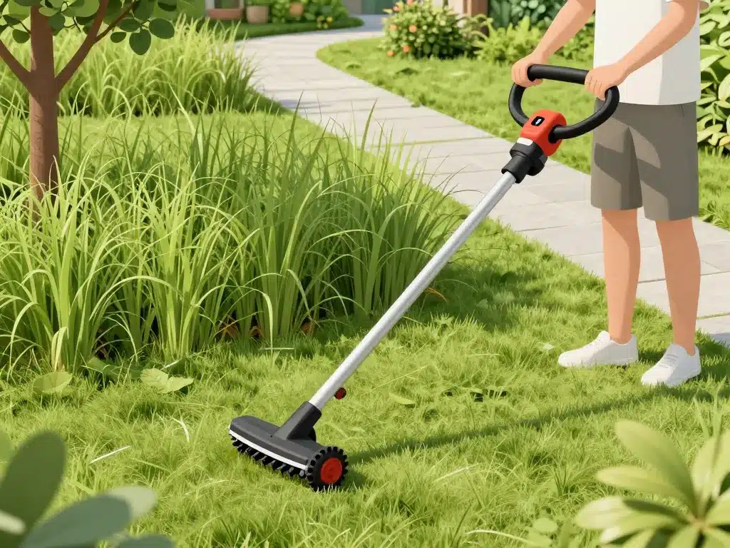 stihl fs 50 en action dans jardin moyen